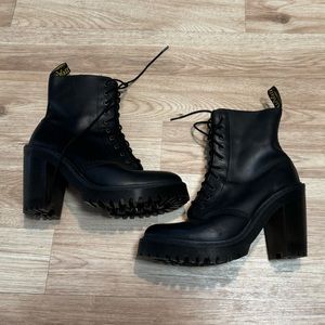 Dr. Martens Kendra Black Boot Heels - Black / Size 9
